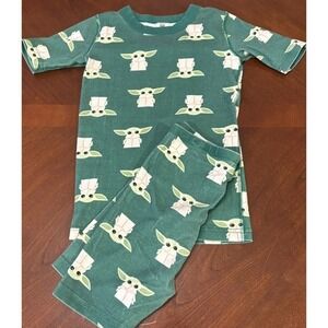 Hanna Andersson Boys Star Wars Grogu Short John‎ PJS Organic Cotton Size 10
